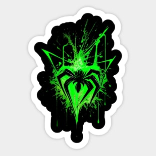 Green Neon Arachnophobia Sticker